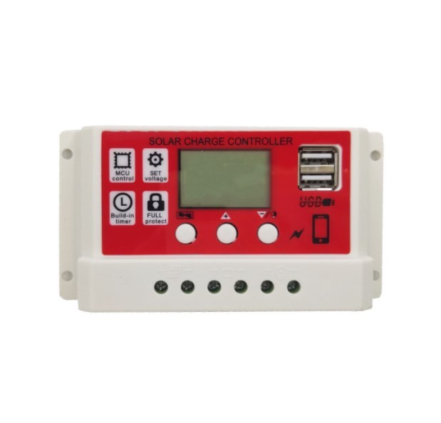 New 60A/50A/40A/30A/20A/10A 12V 24V Auto Solar Charge Controller PWM Controllers LCD Dual USB 5V Output Solar Panel PV Regulator
