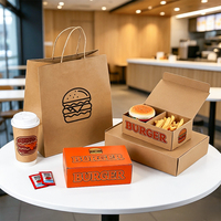 Boîtes en papier pour hamburgers, emballages personnalisés pour la vente en gros de hamburgers, sandwichs, frites et snacks de rue à emporter