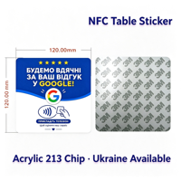 Autocollants de table en acrylique NFC ukrainiens pour carte de commentaires Google, avec fonction de lecture par simple contact, pour menu et signalisation de codes en espagnol et allemand