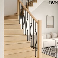 Balustres en métal noir mat de forme fusiforme de la marque DVN, à motifs géométriques, pour escaliers de villas/hôtels/appartements/bibliothèques en Asie du Sud-Est