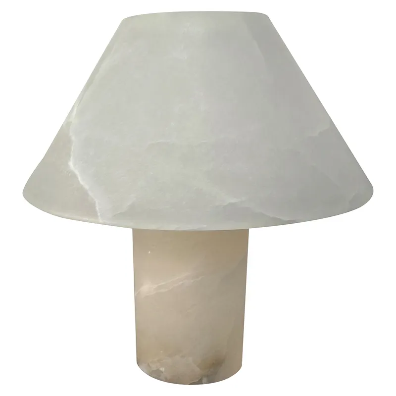 Luxury Bedside Decorative White Table Light Restaurant Hotel Marble Desk Lamp Bedroom Alabaster Stone Table Lamp
