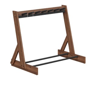 Soporte de guitarra de madera con 5 ranuras, soporte vertical para almacenamiento de guitarras acústicas y eléctricas, organizador de exhibición para sala de estar - Product Image 5