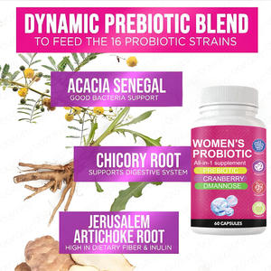 Cápsulas Probióticas para Mujeres Adultas con Extracto de Arándano, Cardo Mariano, Raíz de Diente de León, D-Manosa, Complejo Prebiótico Vegano para Defensa del pH - Product Image 3