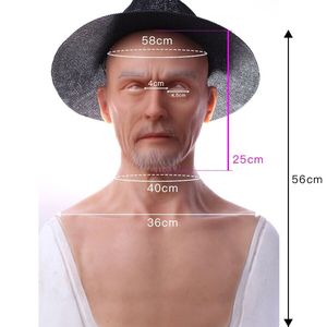 Masque de personnage en silicone confortable, accessoires de <span class=keywords><strong>film</strong></span>, visage d'homme âgé, visage humain, masque d'horreur d'Halloween, masque de fête en silicone réaliste - Product Image 4
