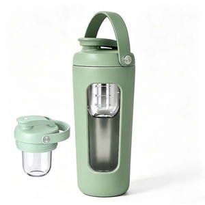 Set de Botellas Mezcladoras para Gimnasio y Fitness, Acero Inoxidable 304, Aislamiento al Vacío de Doble Pared, 16oz/900ml 24oz/800ml, Ligeras, con Cuchara - Product Image 1