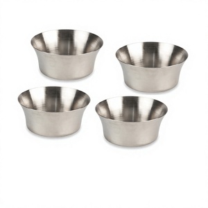 Juego de cuencos de cocina de acero inoxidable pulido de 4 piezas para servir sopa, postre, aperitivos, cuencos para mezclar - Product Image 1