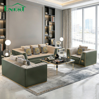 Ensemble de canapés sectionnels en cuir véritable de luxe, design moderne, meubles pour la maison, pour salon, utilisation en villa