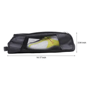 Bolsa de almacenamiento de zapatos para correr, bolsa de zapatos de Golf impermeable portátil con logotipo personalizado, con cremallera para actividades al aire libre, color negro, de alta calidad