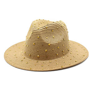 <span class=keywords><strong>Sombrero</strong></span> de paja de ala ancha para hombre, para playa <span class=keywords><strong>sombrero</strong></span> de paja y vacaciones al aire libre a la moda para <span class=keywords><strong>mujer</strong></span>, sombreros Panamá tejidos de hierba suave para primavera y verano, venta al por mayor - Product Image 5