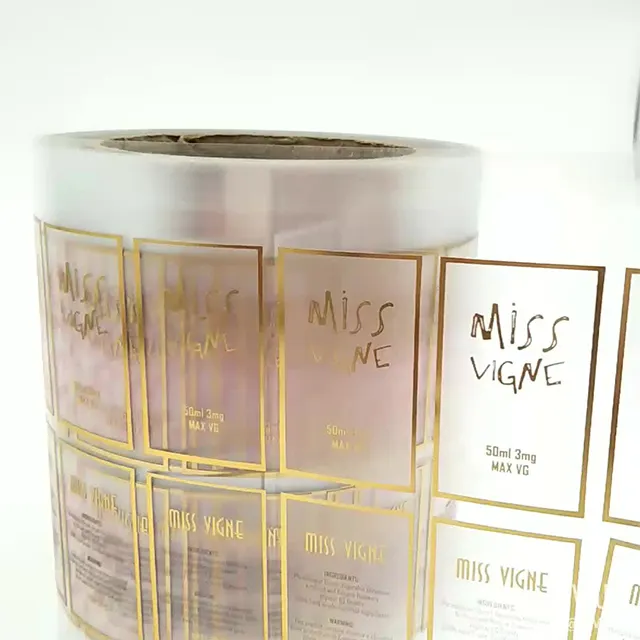 Luxury custom embossed gold foiled perfume bottle label sticker