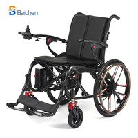 Fauteuil roulant électrique Baichen à grandes roues de 20 pouces en fibre de carbone, pliable rapidement, batterie au lithium, tout-terrain, fauteuil roulant intelligent