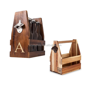 Porte-bière <span class=keywords><strong>en</strong></span> <span class=keywords><strong>bois</strong></span> conçu sur mesure Six Pack Porte-<span class=keywords><strong>bouteille</strong></span> avec ouvre-bar Accessoires avec logo et forme du client - Product Image 1