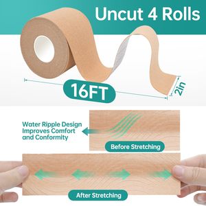 Fita Esportiva de Algodão para Cinesiologia, Rolo de Fita Atlética para Músculos e Articulações, Impermeável, Elástica e Suave para a Pele, Suporte para Articulações - Product Image 3