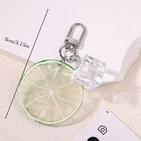 UV-geprinte acryl fruit sleutelhanger watermeloen appel citroenschijfjes flesopener leuke tas hangdecoratie sieraden feest cadeau