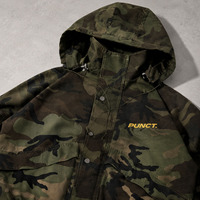 Ensemble de survêtement camouflage OEM personnalisé de haute qualité pour homme : veste zippée à capuche coupe ample style streetwear vintage et pantalon de survêtement large