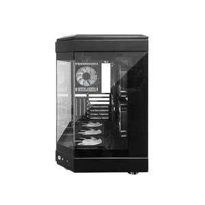 New E-ATX Glass Space Capsule Gaming Computer Case Mid Tower Aluminum Desktop Computer Cases & Towers with Audio Port
