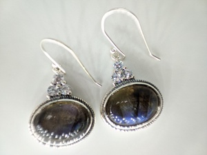Pendientes de Plata de Ley 925 Hechos a Mano con Piedras Preciosas de Labradorita Natural, Estilo Bohemio Vintage para Mujer, Proveedor Mayorista de Joyería de Plata - Product Image 6