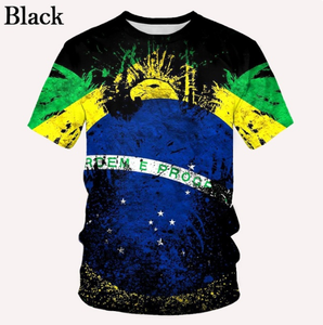 <span class=keywords><strong>Camiseta</strong></span> 3d con bandera de <span class=keywords><strong>Brasil</strong></span> para hombre y mujer, <span class=keywords><strong>Camiseta</strong></span> deportiva informal de manga corta con cuello redondo, nueva moda 2023 - Product Image 2