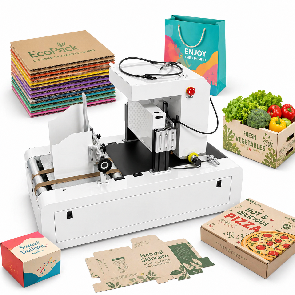 Hanjie Factory Price One Pass Inkjet Printer For Corrugated Carton Box And Kraft Paper Bag