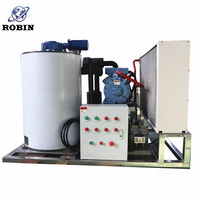 Machine à glace en flocons industrielle Robin 5T 10T/24H, machine à glace en flocons en acier inoxydable avec compresseur, idéale pour les supermarchés