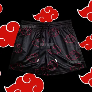 High Quality Polyester Fabric Double Sided Printed Anime Basketball Shorts Men Jogger Mesh Shorts With Pockets For Gym