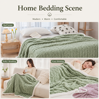 Manta Doble Moderna de Terciopelo Jacquard Grueso Multicolor, Ideal para Siestas en la Oficina o como Ropa de Cama Cálida