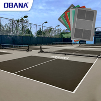 Tapis de sol pour pickleball OBANA en plastique acrylique PVC de 3,2 mm, certifié ITF, imperméable, écologique, antidérapant, absorption des chocs, intérieur