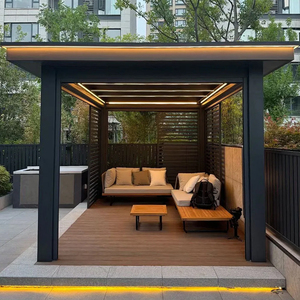 Pérgola de Aluminio con Techo Ajustable Motorizado, Pabellón de Jardín para Exteriores con Luces LED, Resistente a la Intemperie - Product Image 2