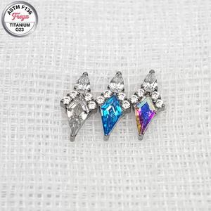Pendientes de Moda con Zirconia, Titanio ASTM-F136, Diseño de Joyería, <span class=keywords><strong>Piercing</strong></span> para Labio, <span class=keywords><strong>Nariz</strong></span>, Tragus y Daith - Product Image 6