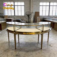 Vitrine de Luxe Combinée pour Bijoux, Comptoir en Verre Courbé, Mobilier Intérieur pour Magasin de Bijoux, Présentoir LED pour Centre Commercial