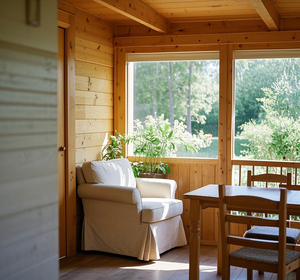 Maßgefertigte 43,92qm Innenfläche Zweizimmer-Holzvilla mit Balkon Flachpack Vorgefertigtes Seeblick-<span class=keywords><strong>Blockhaus</strong></span> für Ferienresort - Product Image 6