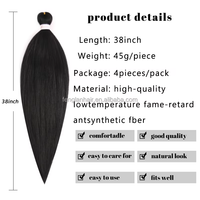 4X Extensions de cheveux synthétiques pré-étirées pour tressage facile, style Yaki Afro Jumbo, à double trame, pour tressage au crochet, pour femmes noires