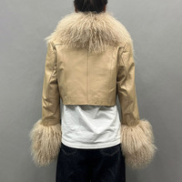 Veste courte en cuir de mouton à fourrure de Mongolie amovible Jancoco Custom Fashion, haute qualité, en cuir véritable pour femmes