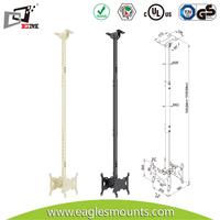 Pantalla de panel plano LCD LED Extensible Telescópica inclinación giratoria TV Techo soportes colgantes Montaje Truss Back to Back