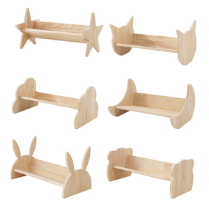 Étagère à livres en bois massif en forme de dessin animé mignon pour enfants avec des étagères pour livres de dessin, bibliothèque pour bébé - Product Image 6