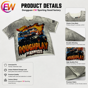 Camiseta de Manga Corta Casual de Verano para Hombre, Corte Regular, 100% Algodón, con Estampado Digital Personalizado, RoughPlay Madness - Product Image 2