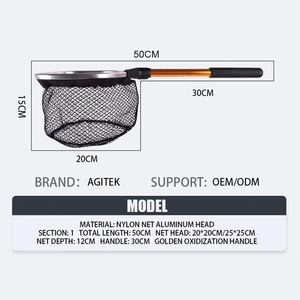 Câu Cá hạ cánh <span class=keywords><strong>Net</strong></span> Cá đánh bắt <span class=keywords><strong>Net</strong></span> Vàng nhôm xử lý không trượt Grip mềm nylon lưới Phụ kiện đánh cá kim loại hạ cánh <span class=keywords><strong>Net</strong></span> - Product Image 2