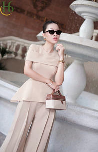 Pantalones de Verano para Mujer, Plisados, de Pierna Ancha, Cintura Alta, Estilo Vietnamita, Holgados, Casuales, Largos, de Poliéster y Spandex, de Secado Rápido - Product Image 5