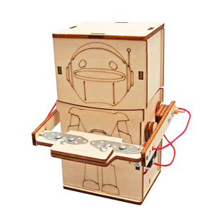 สเต็มหุ่นยนต์กระปุกออมสินของเล่นวิทยาศาสตร์สำหรับเด็กกล่องเงินไฟฟ้าของเล่นเพื่อการศึกษาสำหรับเด็กหุ่นยนต์กินเหรียญไฟฟ้าใช้พลังงานไฟฟ้าจากไม้ - Product Image 1