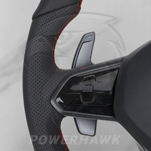 Volant en cuir compatible avec <span class=keywords><strong>Volkswagen</strong></span> Golf 5 6 7 7.5 8 GTI R GTE GTD GTS Jetta MK6 MK7 MK8 Tiguan L Passat CC Polo Scirocco - Product Image 2