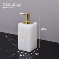 YUSHI Modern White Jade Square Tablett mit Tissue Box Lotion Flasche Vierteiliges Luxus Marmor Badezimmer Set für Hotel Badezimmer