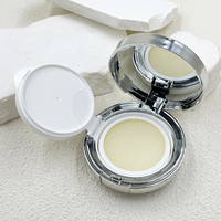 En stock – Boîte à coussin d'air ronde de 15 g, vide, avec miroir, en plastique, pour cosmétiques, avec éponges et houppettes