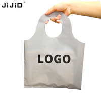 JIJID Sacs en plastique avec poignée découpée avec logo personnalisé pour boutique de vêtements Sacs cadeaux pour achats au détail Sacs pour t-shirts