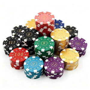 Fichas <span class=keywords><strong>de</strong></span> Póker con Logotipo Personalizado Grabadas con Láser para <span class=keywords><strong>Casino</strong></span>, Tienda <span class=keywords><strong>de</strong></span> Regalos, Venta al por Mayor y Menor, para Uso en Mesas <span class=keywords><strong>de</strong></span> Juego - Product Image 1