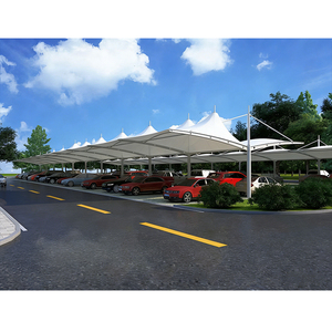 Fabricant de carports en acier galvanisé, structure en membrane PVDF, abri de stationnement extérieur personnalisé, abri de stationnement imperméable - Product Image 4