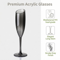 Flûte à champagne de luxe incassable, élégante, en polycarbonate, pour dégustation, idéale pour les mariages et la restauration aérienne