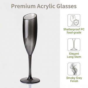 Flûte à champagne de luxe incassable, élégante, en polycarbonate, pour dégustation, idéale pour les mariages et la restauration aérienne - Product Image 2