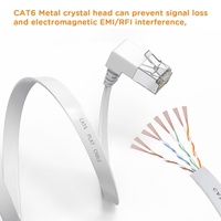 Cable Ethernet Cat6 de ángulo recto plano 90 grados 10Gbps Cables de red e Internet de alta velocidad Conector RJ45 para enrutadores