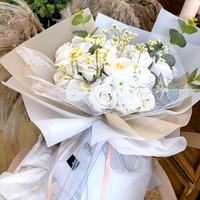 Filet de tulle scintillant étoiles et lunes pour emballage de fleurs, feuille d'or, filet pailleté pour bouquets, vente en gros