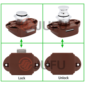 Serrure de meuble pour caravane S6214B, grande serrure à bouton poussoir <span class=keywords><strong>marron</strong></span> pour camping-car - Product Image 2